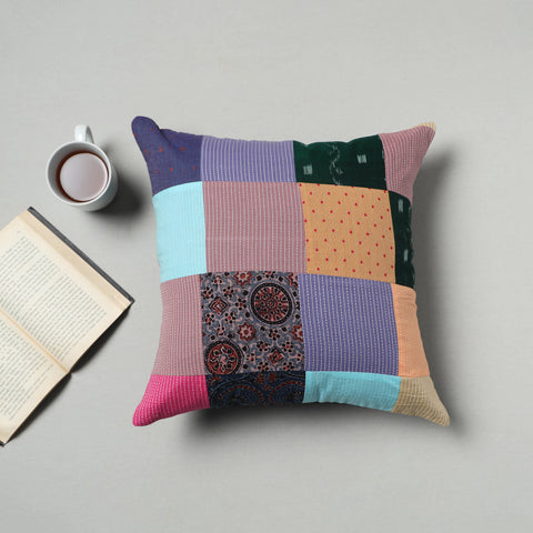 Multicolor - Handcrafted Patchwork Cushion Cover 11