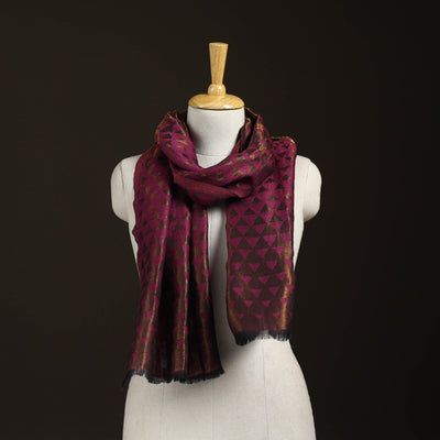 Pyramid Zari Weave Fine Wool Stole for Women 62