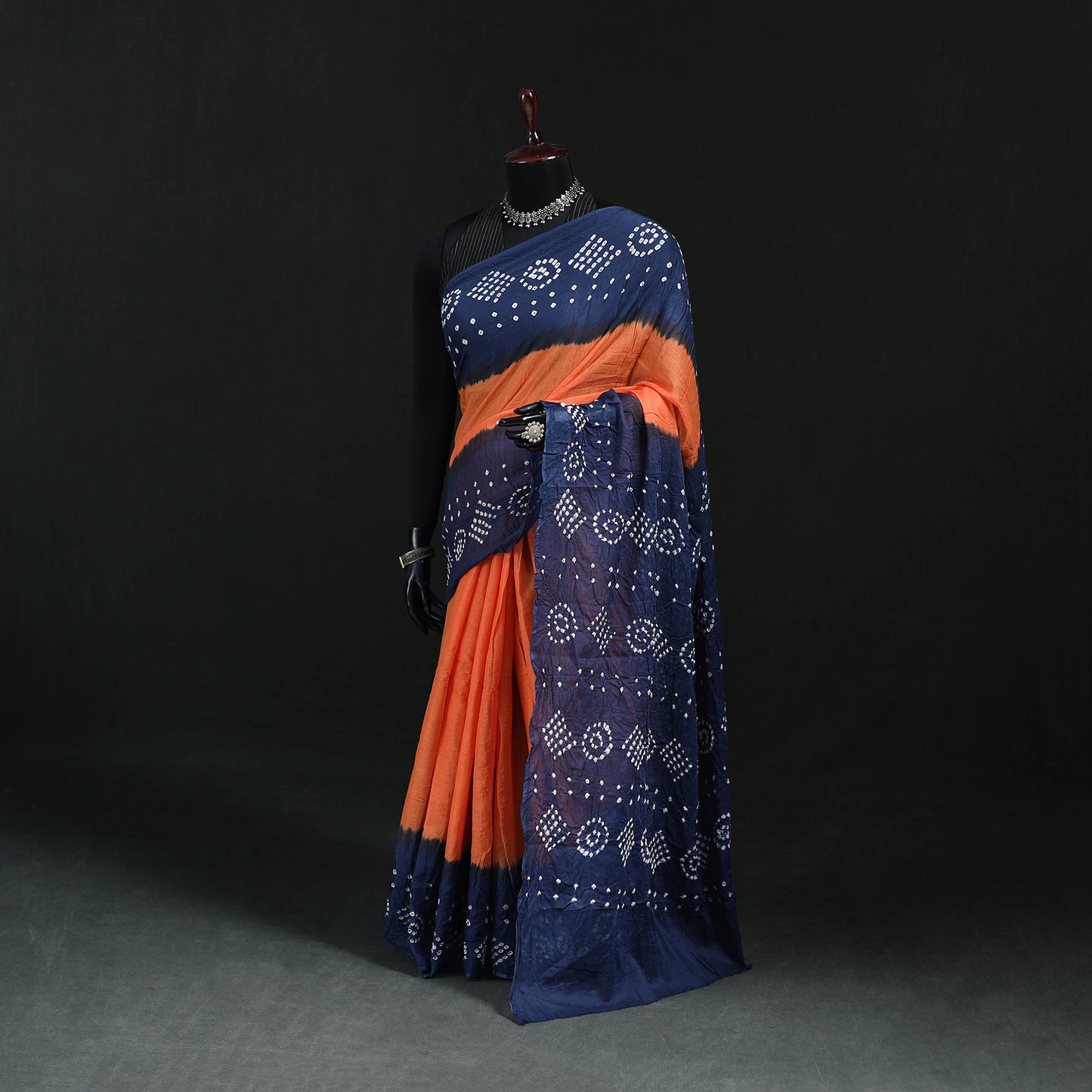 Kutch Bandhani Tie-Dye Cotton Saree 07