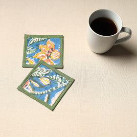 Blue Handmade Cotton Coasters (Set of 2)