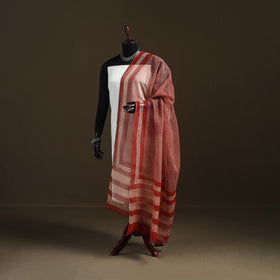 Bagru Hand Block Print Natural Dyed Kota Doria Cotton Dupatta 01