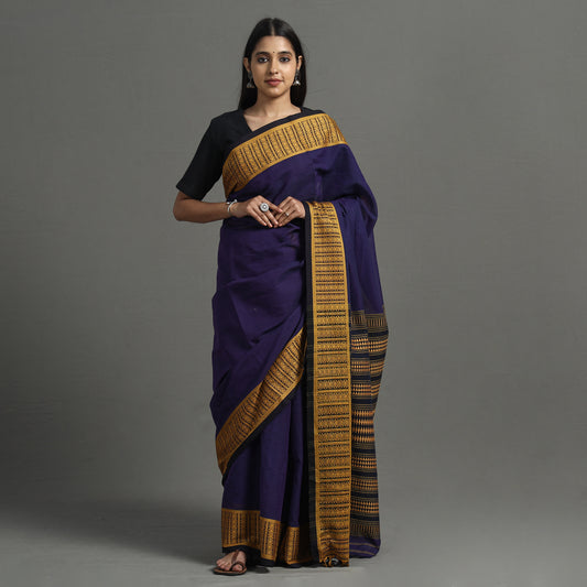 Purple - Begampuri Handloom Cotton Saree
