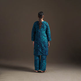 Hand Batik Print Cotton Straight Kurta with Palazzo Set for women 10