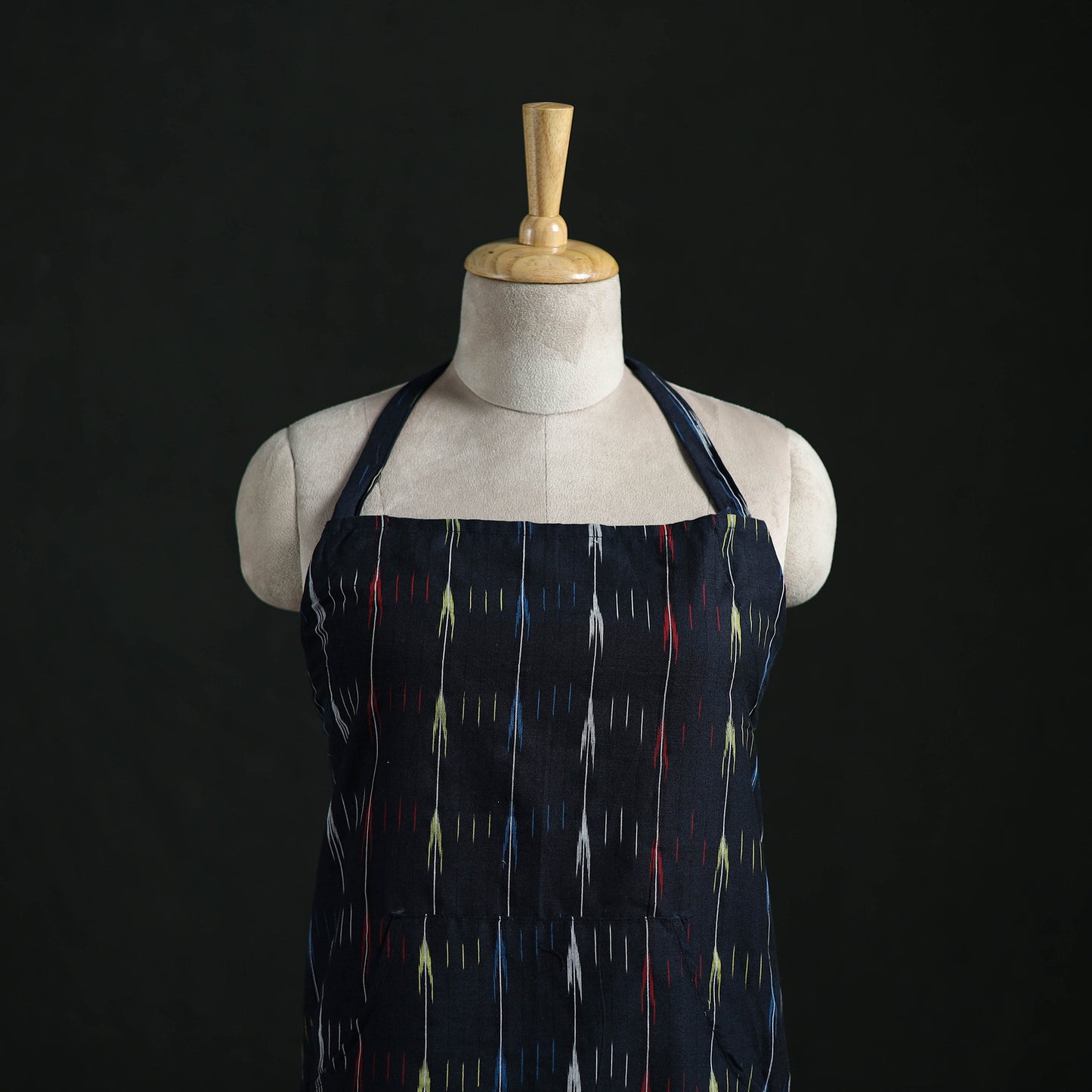 Pochampally Ikat Weave Cotton Apron with Pocket 29