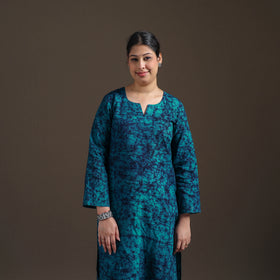 Hand Batik Print Cotton Straight Kurta with Palazzo Set for women 10