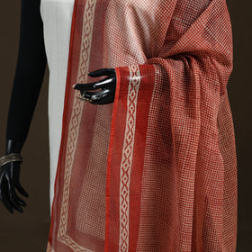 Bagru Hand Block Print Natural Dyed Kota Doria Cotton Dupatta 01