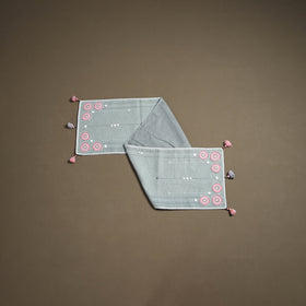Grey - Tribal Hand Embroidered Table Runner by Kamli 08