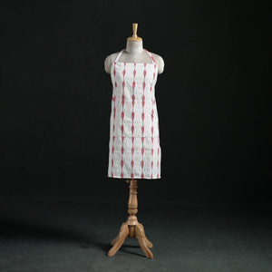 White - Pochampally Ikat Weave Cotton Apron with Pocket 30