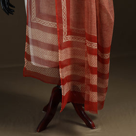 Bagru Hand Block Print Natural Dyed Kota Doria Cotton Dupatta 01