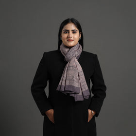  Brown Bagh Hand Block Printed Merino Woollen Stole