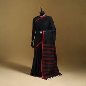 Black - Bengal Handwoven Cotton Begumpuri Saree 12
