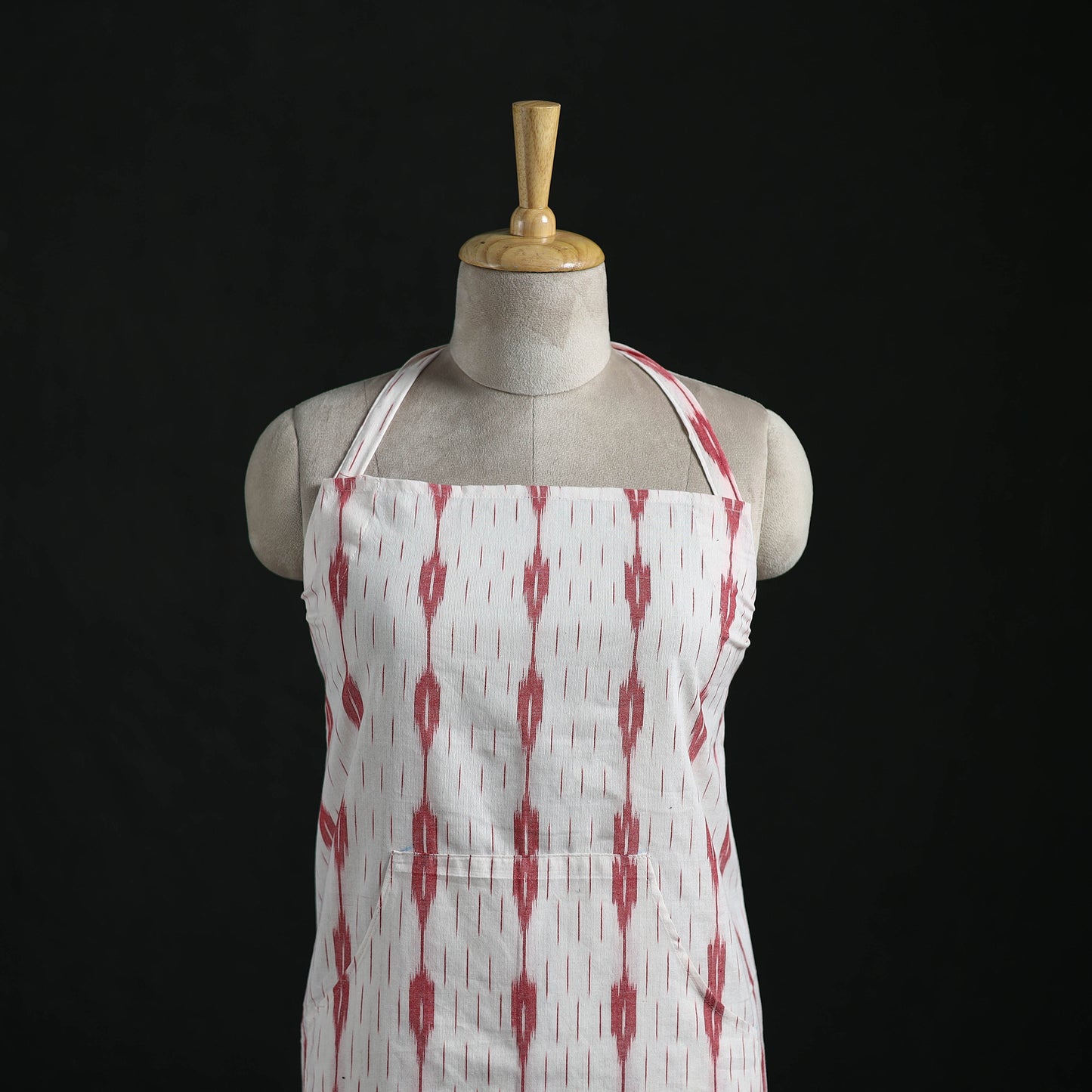 Pochampally Ikat Weave Cotton Apron with Pocket 30