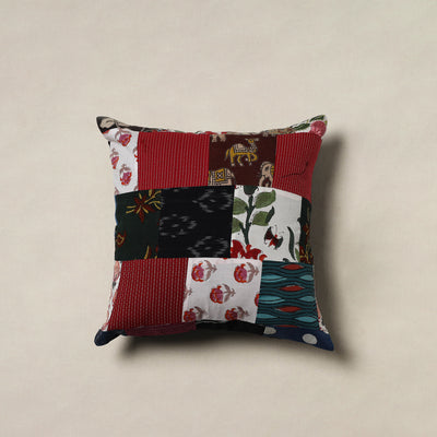 Handcrafted Patchwork Cushion Cover (16 x 16 in) 28
