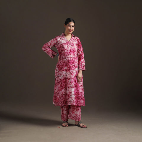 Hand Batik Print Cotton Straight Kurta with Palazzo Set for women 20