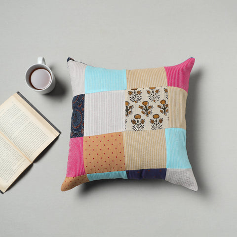 Multicolor - Handcrafted Patchwork Cushion Cover 08