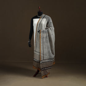 Bagru Hand Block Print Natural Dyed Kota Doria Cotton Dupatta 02