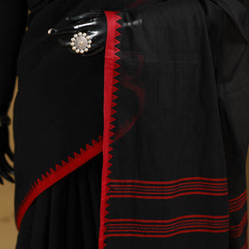 Black - Bengal Handwoven Cotton Begumpuri Saree 12