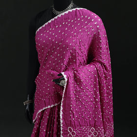 Kutch Bandhani Tie-Dye Cotton Saree 30