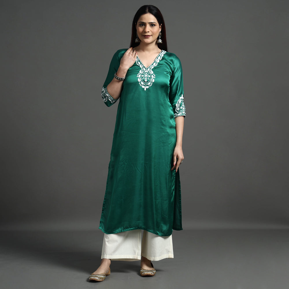 embroidery silk kurta