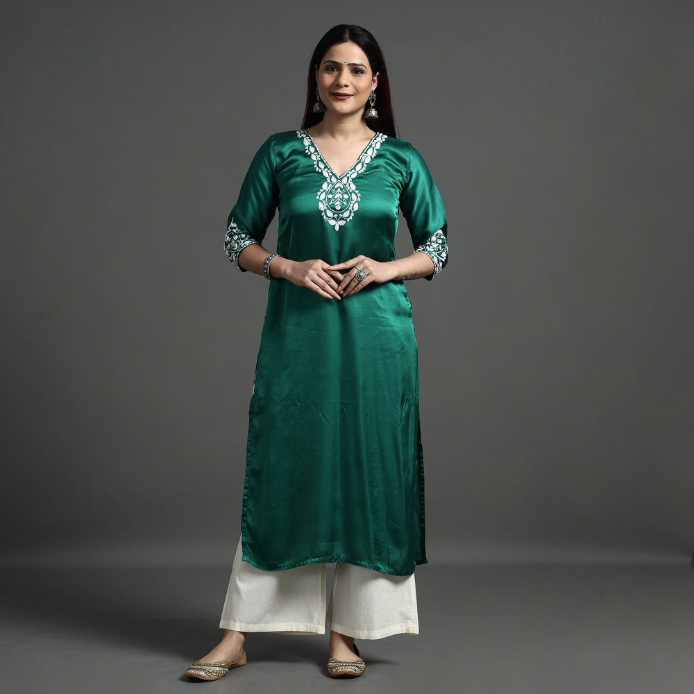 embroidery silk kurta