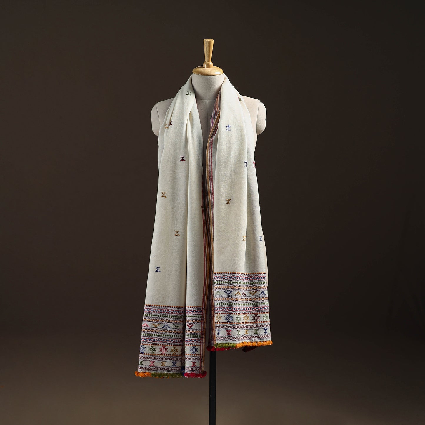 Kutch Bhujodi Handwoven Merino Wool Dhabla Shawl 26