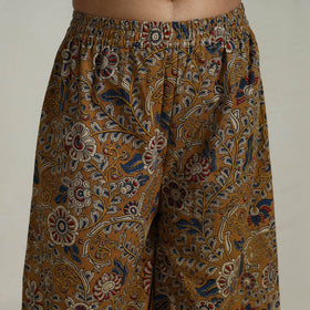 Buy Brown  Flared Cotton Block Print Kalamkari Kurta Set