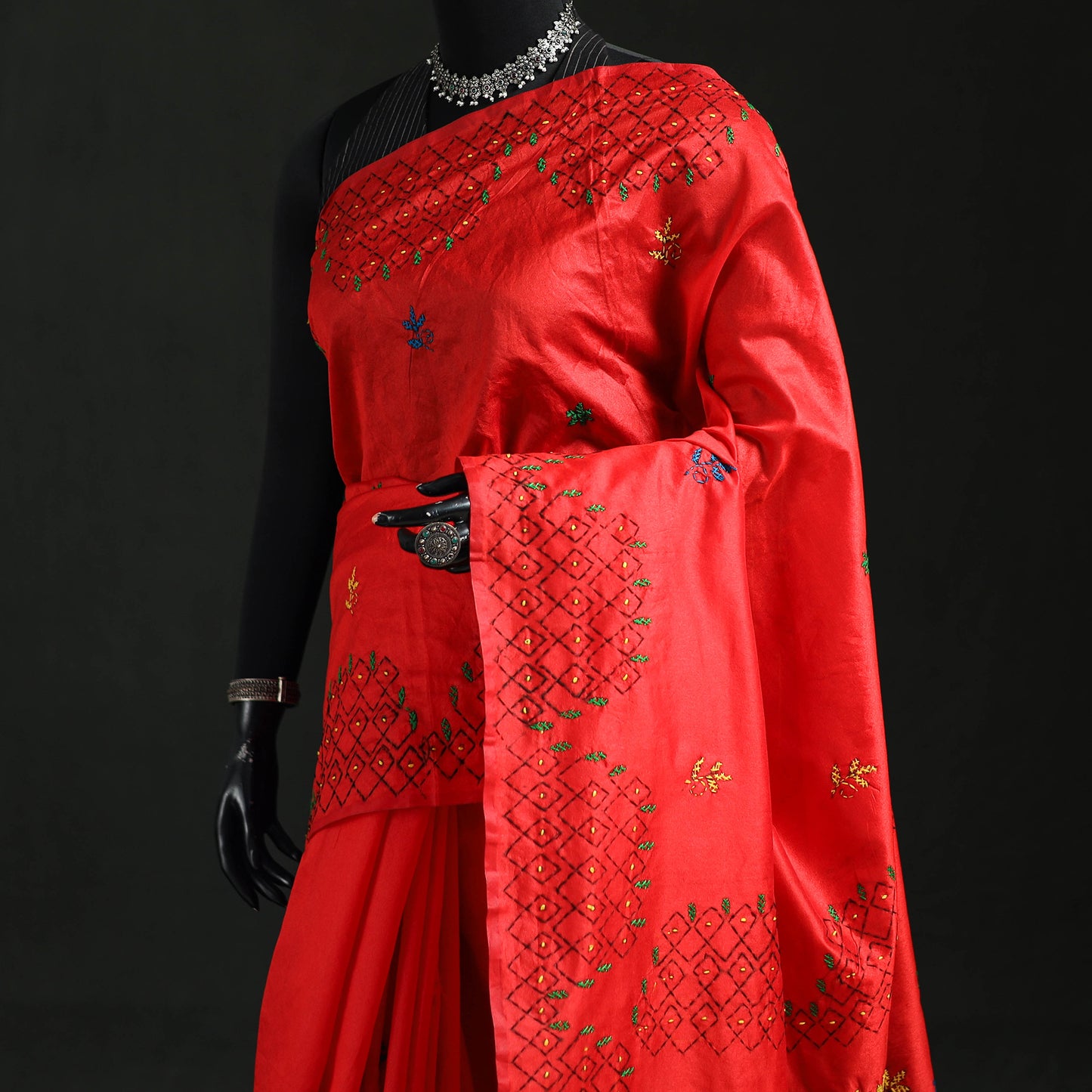 Hand Embroidered Silk Saree 54