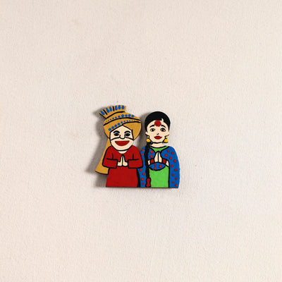 Punjabi Couple Handpainted Fridge Magnet 32