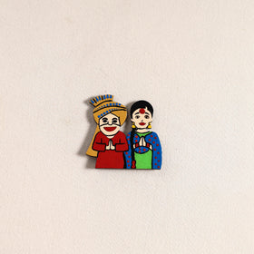 Punjabi Couple Handpainted Fridge Magnet 32