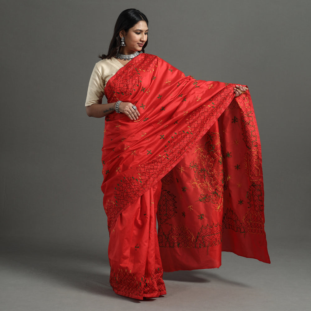 Kantha Embroidery Saree