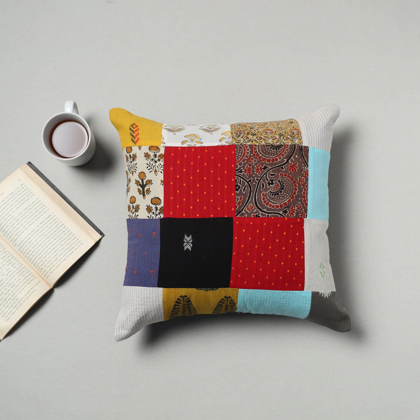 Multicolor - Handcrafted Patchwork Cushion Cover 06