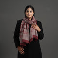 Maroon - bagh hand printed merino woollen stole 42