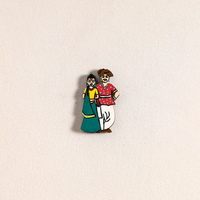 Rajasthani Couple Handpainted Fridge Magnet 33