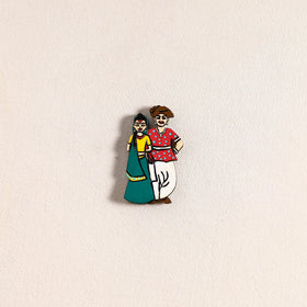 Rajasthani Couple Handpainted Fridge Magnet 33