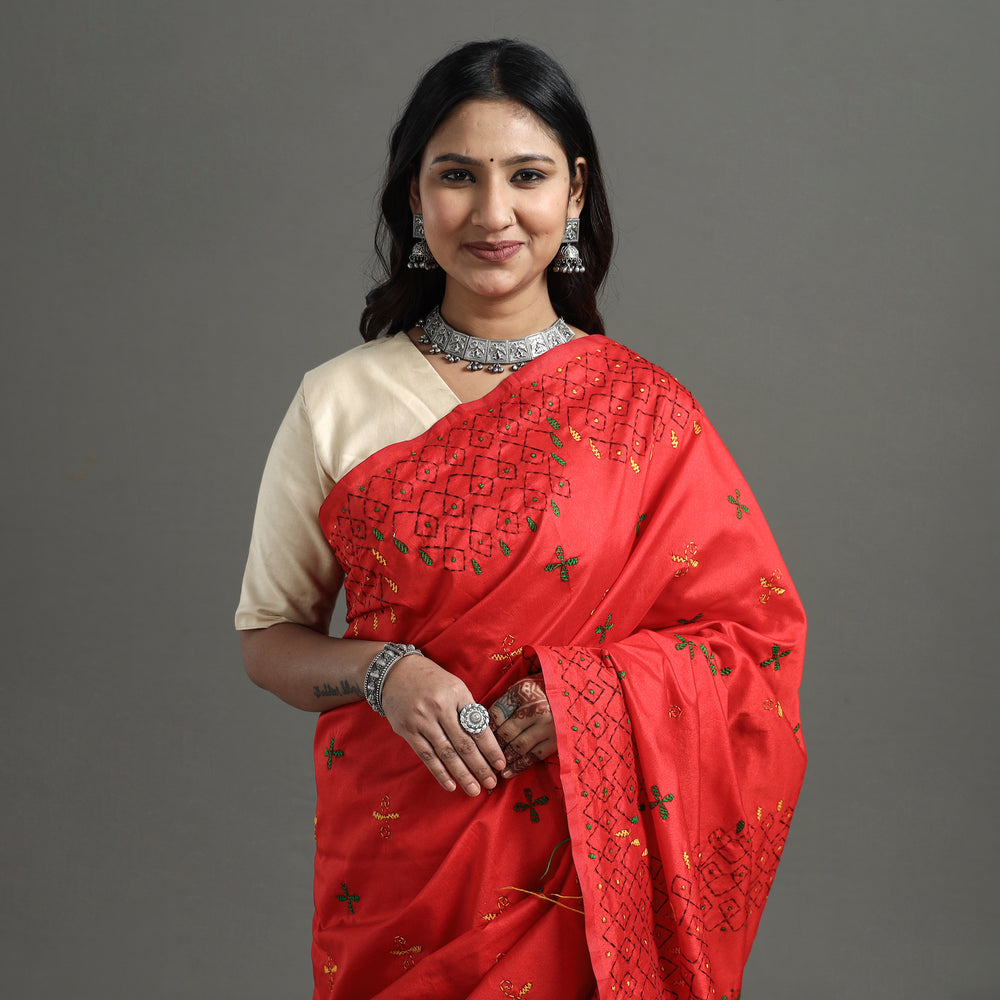 Kantha Embroidery Saree