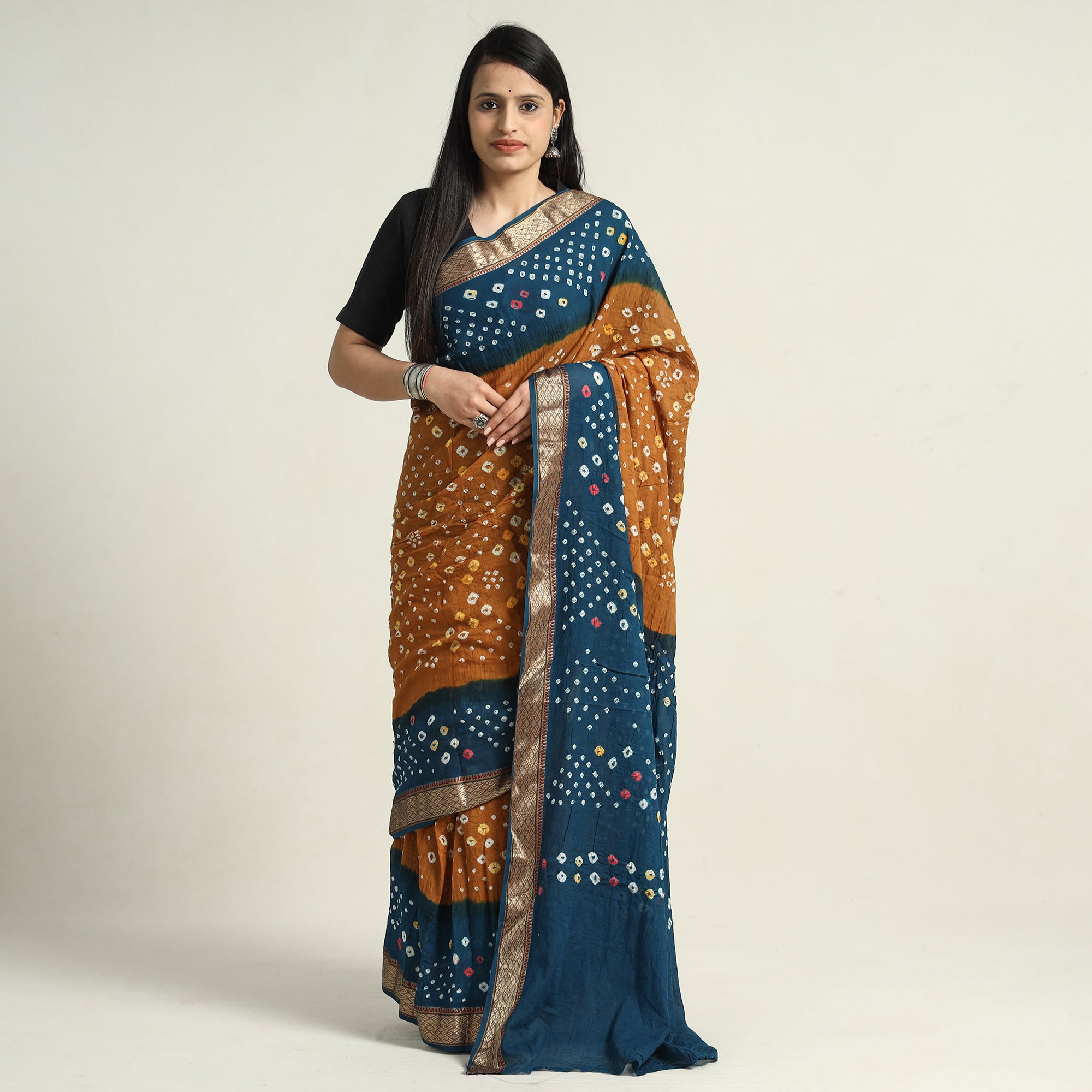 Buy Kutch Bandhani Tie-Dye Silk & Cotton Sarees Online at iTokri.com l  iTokri आई.टोकरी