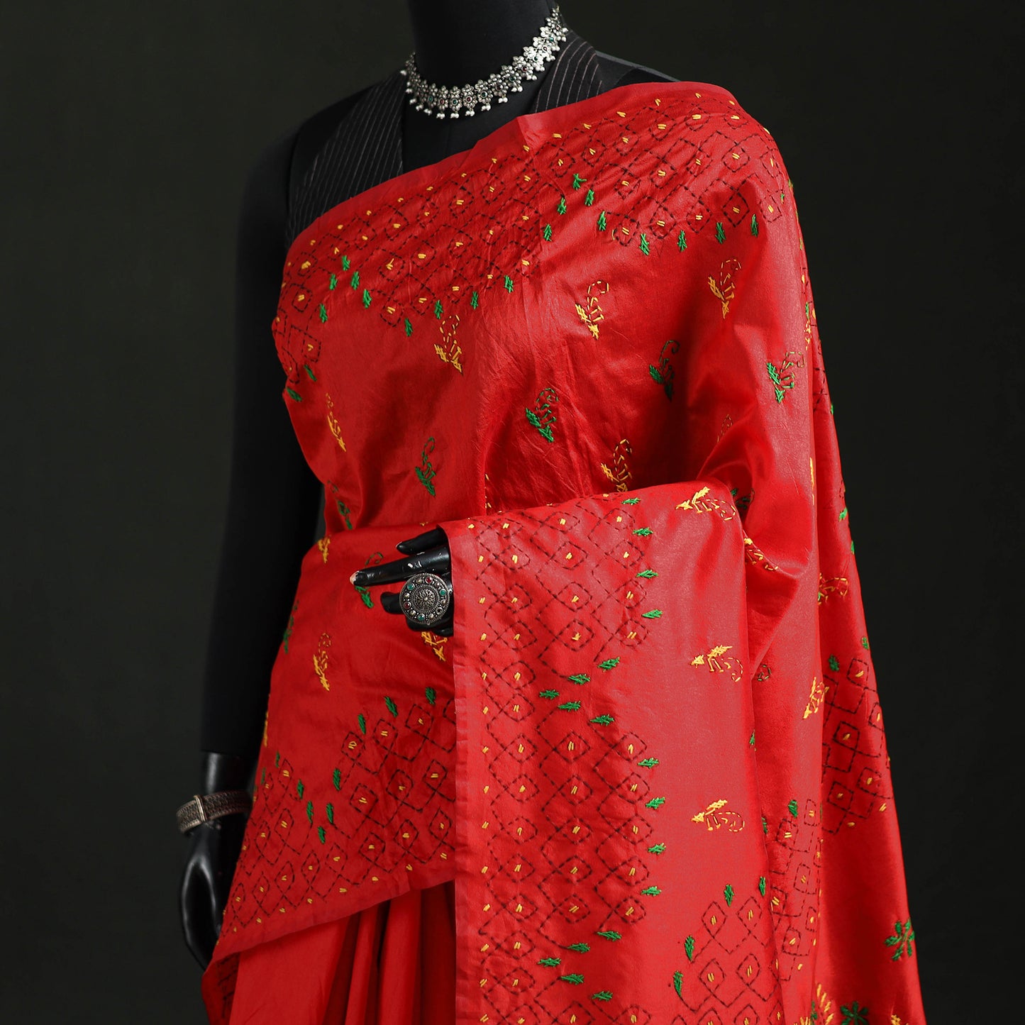 Hand Embroidered Silk Saree 55