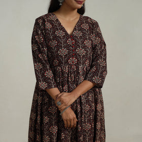 Buy Flared Cotton Block Print Kalamkari Kurta Set