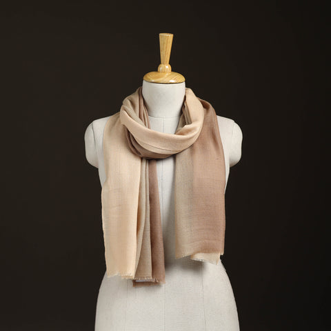 Brown - Two Shaded Diamond Weave Fine Wool Stole for Women 73
