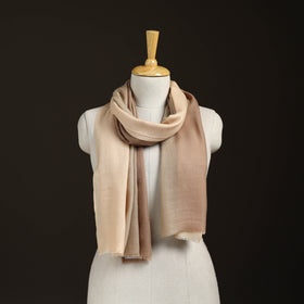 Brown - Two Shaded Diamond Weave Fine Wool Stole for Women 73