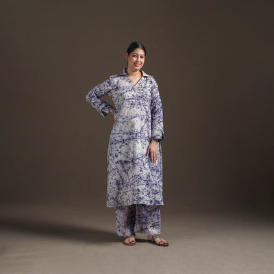 Hand Batik Print Cotton Straight Kurta with Palazzo Set for women 18