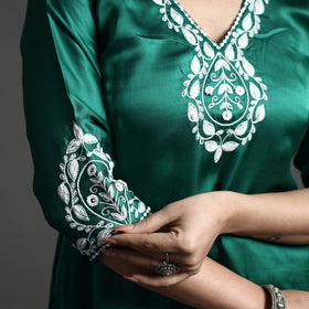  Navy Blue Modal Silk Hand Embroidered Long Kurta 