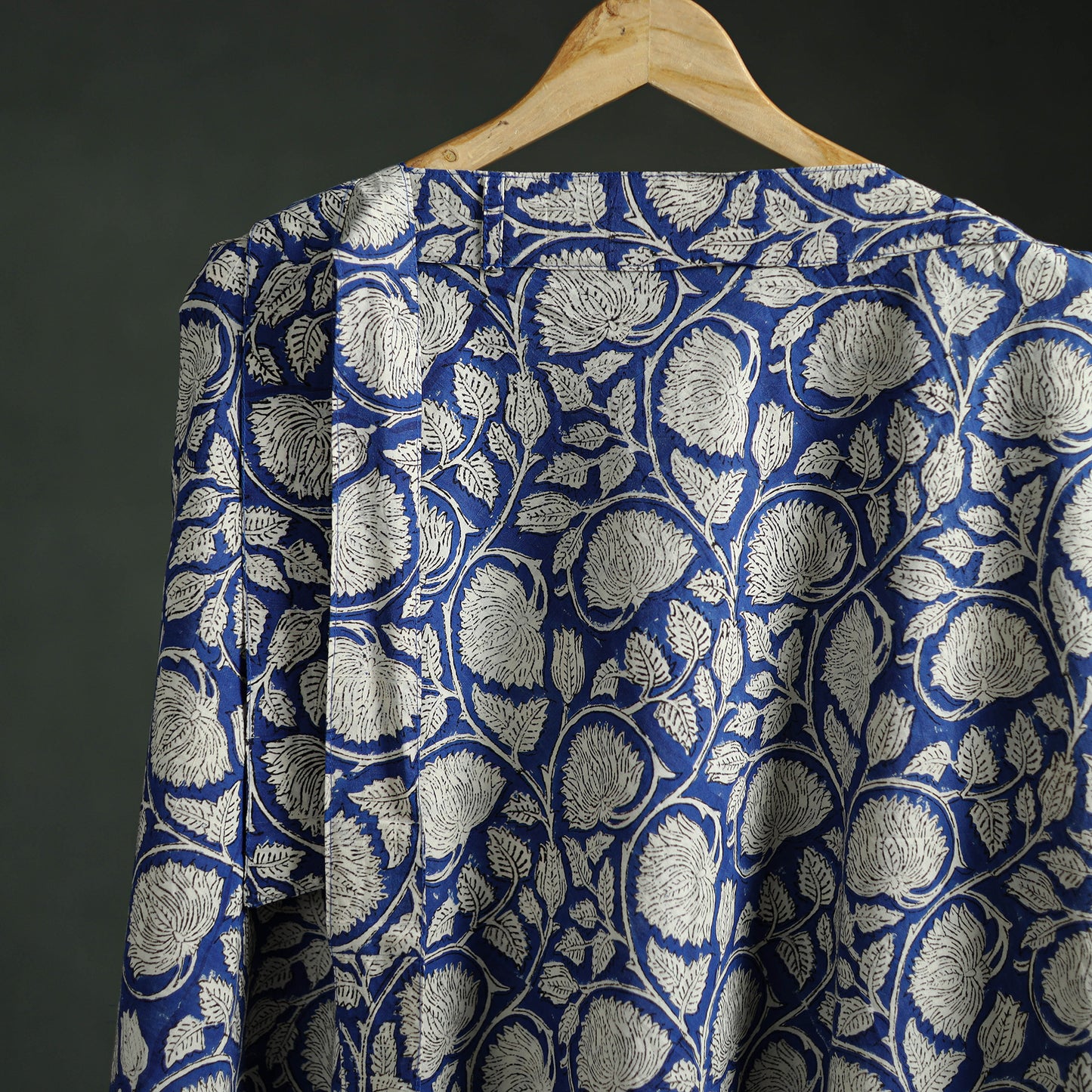 Bagru Hand Block Print Natural Dyed Cotton Wrap Around Skirt 01