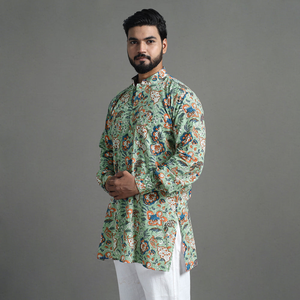 Block Print Cotton Sanganeri Kurta for Men (Short) 03