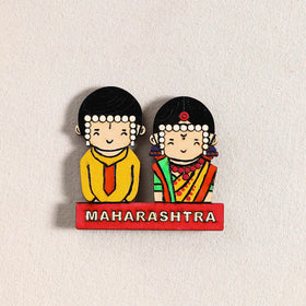 Maharashtrian Couple Handpainted Fridge Magnet 31