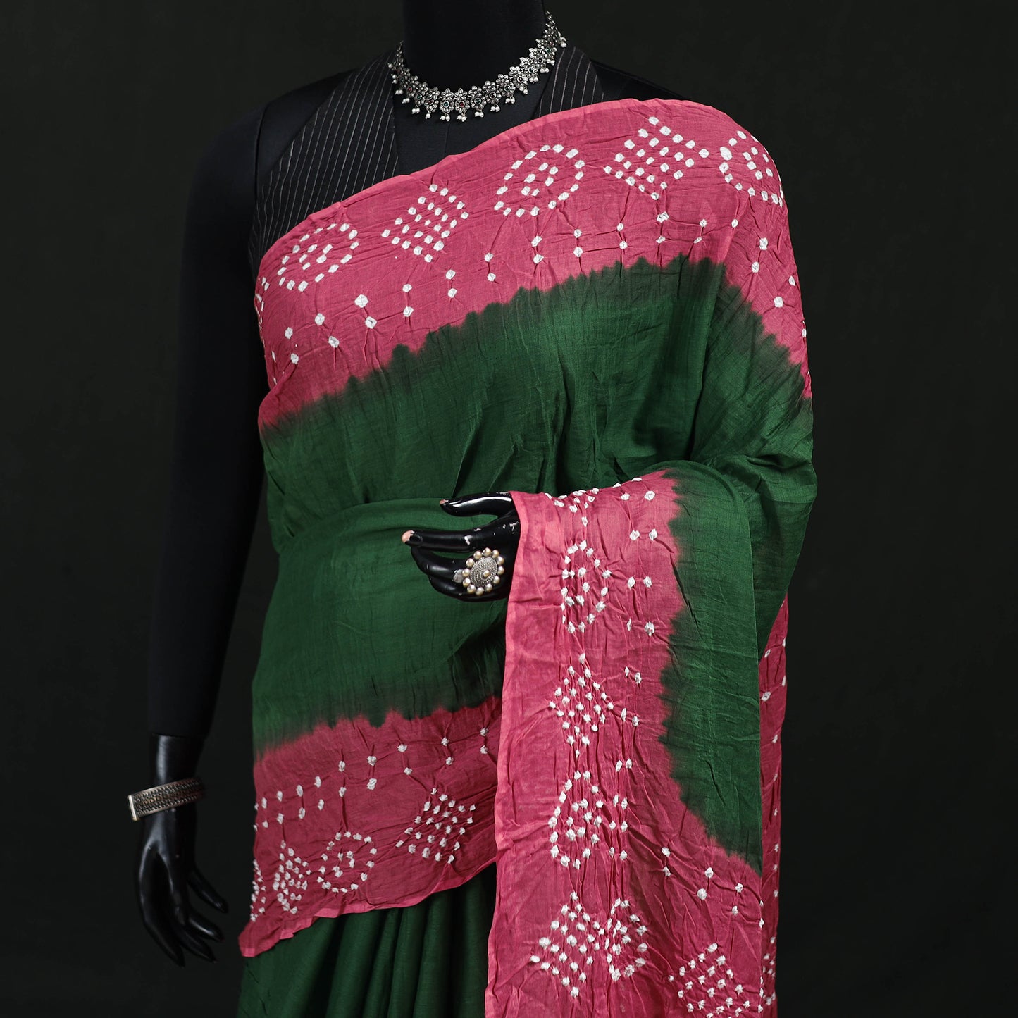 Kutch Bandhani Tie-Dye Cotton Saree 10