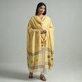 Yellow - phulia jamdani buti handloom pure cotton dupatta