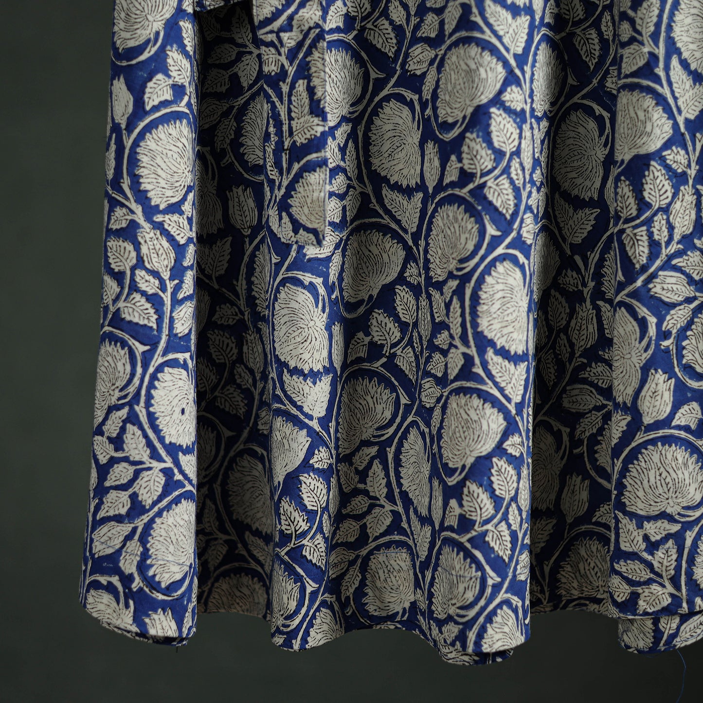 Bagru Hand Block Print Natural Dyed Cotton Wrap Around Skirt 01