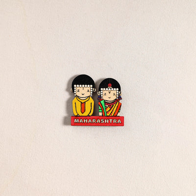 Maharashtrian Couple Handpainted Fridge Magnet 31