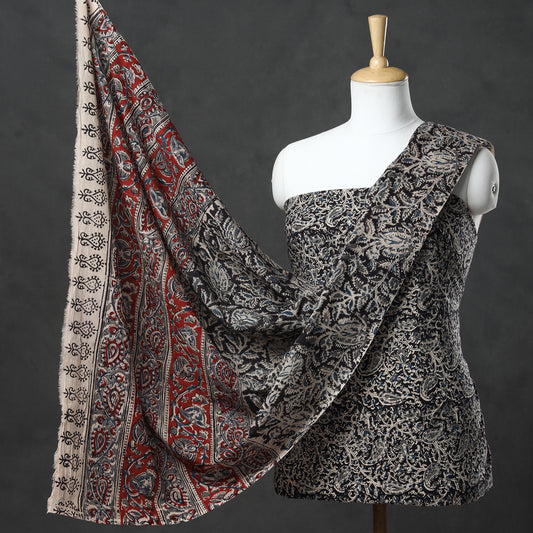 2pc Pedana Kalamkari Block Printed Cotton Suit Material Set 14